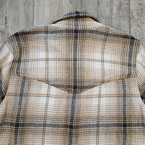 Madewell Flannel Button-Up Shirt-Jacket Womens Size L Do Well Eco Shacket NEW - Picture 10 of 14